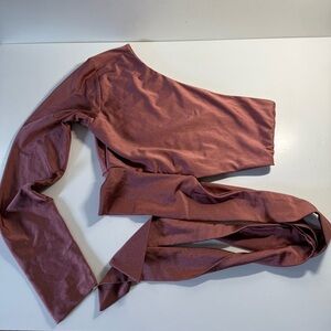 Windsor Satin One-Shoulder Top in Rose